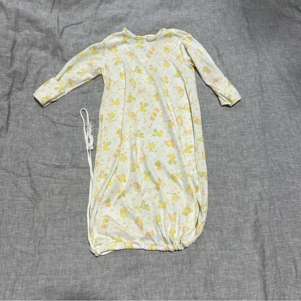 Vintage Carters Layette Size Rayon Yellow Sleep Sack One Piece